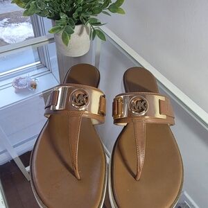 Michael Kors Tan and Gold Sandals for Women